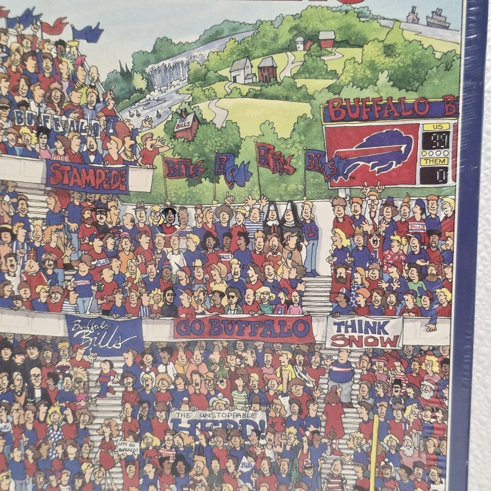 NFL Buffalo Bills Fandemonium Jigsaw Puzzle Vintage 1994 John Holladay - Picture 7 of 16